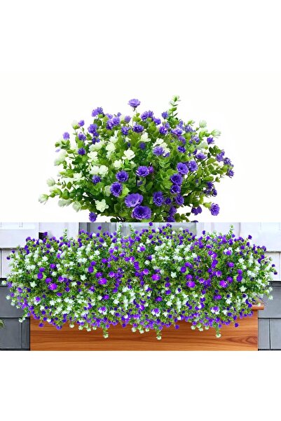 Generic Brand 6 Buchete de flori artificiale de camelie și eucalipt cu o text...