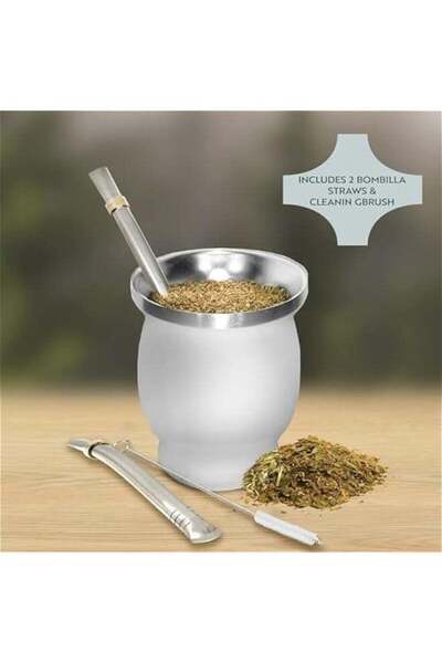 Generic Yerba Mate Tea Cup - Yerba Mate set Includes One Yerba Mate Cup, 2 Bo...