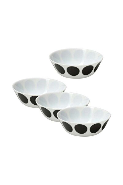 Generic Bowl, Set of 4, White/Black, 15 cm