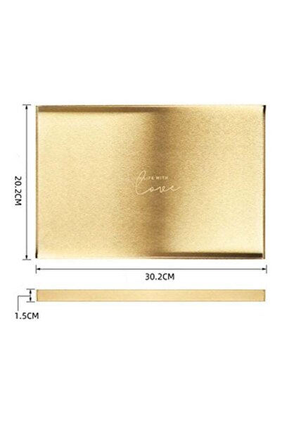Generic Rectangle Tray Gold 30.2x20.2x1.5cm
