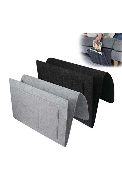 Generic 2 Pcs Felt Bedside Storage Organizer, Space-Saving Hanging Pockets wi...
