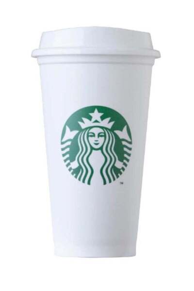 Generic Starbucks Reusable Travel to Go Coffee Cup 473ml (Grande 16Oz) - White