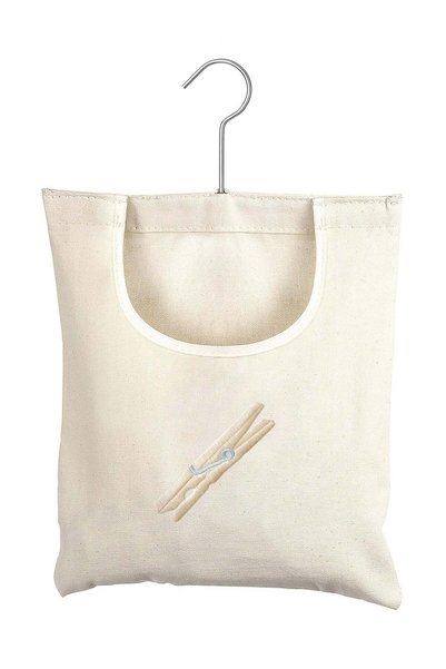Generic Canvas Clothespin Bag Hanging Storage Organizer,10.5 x 12.5 inches,