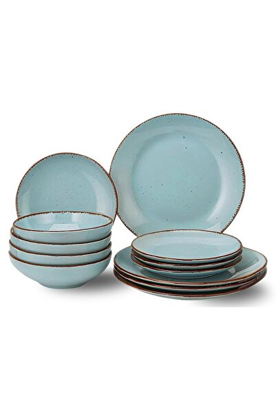 Generic Feelings 12-Piece Stoneware Dinner Set, 35 x 22.5 x 28cm – Plates, Di...