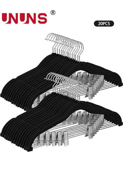 Generic Pants Hangers Space Saving Velvet,20 Pcs Non-slip Velvet Hangers With...