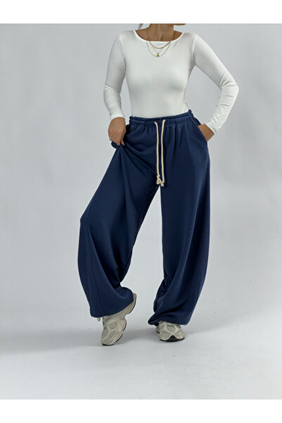 COCOPELLI Design adjustable navy blue women's baggy pants coc3509