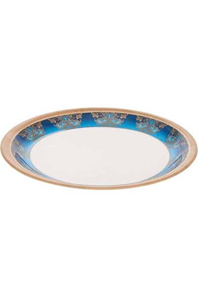 Generic Dinewell Melamine Royal DÃ©cor Side Plate, 7.5 Inch, Blue/White Off W...
