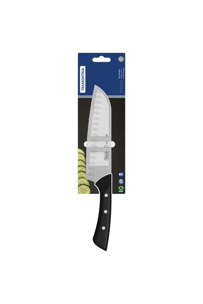 Generic Tramontina Solutta Santoku Knife with Stainless-Steel Blade and Black...