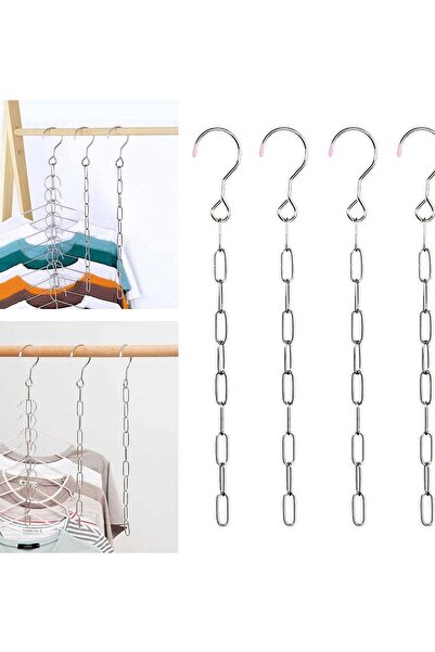 Generic 4 Piece Stainless Steel Hanger Chain, Closet Organizer and Storage, S...