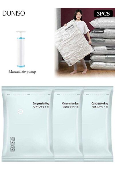 Generic 100x70CM Vacuum Storage Bags 3 Pack, Heavy-Duty Reusable Space Saver ...