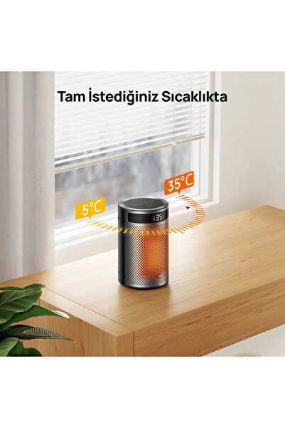 DREO Atom 1500W Seramik Elektrikli Isıtıcı – 2 Saniyede Hızlı Isıtma, 34 dB Sessiz Çalışma, ECO Mod, 12 Saat Zamanlayıcı