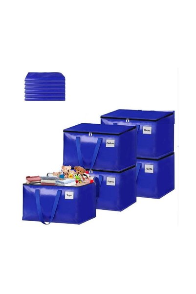 Generic 5-Pack 93L Heavy-Duty Foldable Moving and Storage Bags with Zippers a...