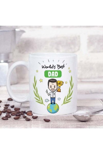 Generic Dad Mug – "World's Best Dad" - Coffee Daddy Mug for Breakfast Fathers...