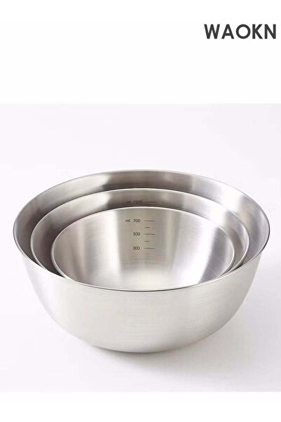 Generic 3-piece Stainless Steel Basin,Metal Kitchen Basin Set for Beat Eggs,K...