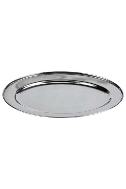 Generic 45cm Stainless Steel Oval Tray Dinner Buffet Serving Tray for Enterta...