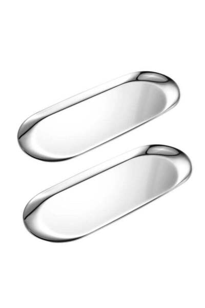 Generic 2 PCS Trinket Tray, Silver Stainless Steel, for Serving Trays Towel S...