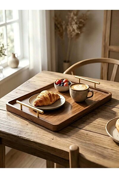 Generic 36x25cm Rectangular Serving Tray,Breakfast Bed Dishwasher,Chinese Bam...