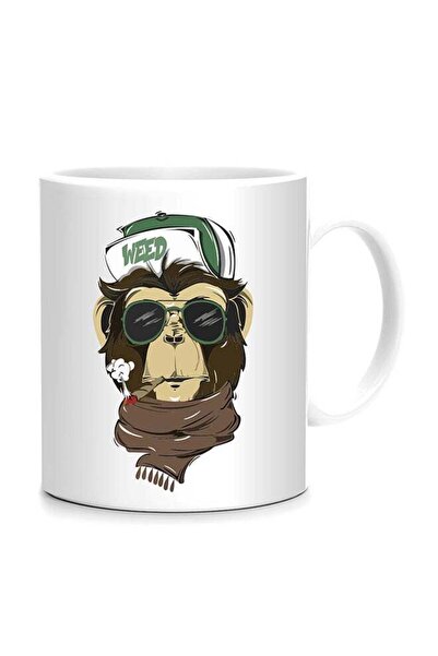 Generic Monkey Creative Design Mug White/Brown/Green