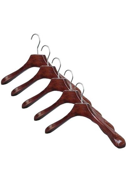 Generic Pack of 5 Non-Slip Swivel Hook and Precisely Cut Notches Wooden Hangers