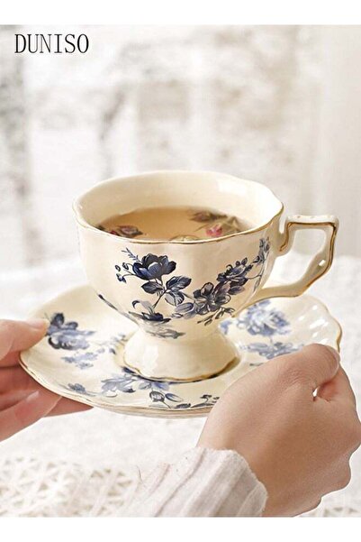 Generic French Retro Phnom Penh Tea Cups and Saucers Set Porcelain Tea Set fo...