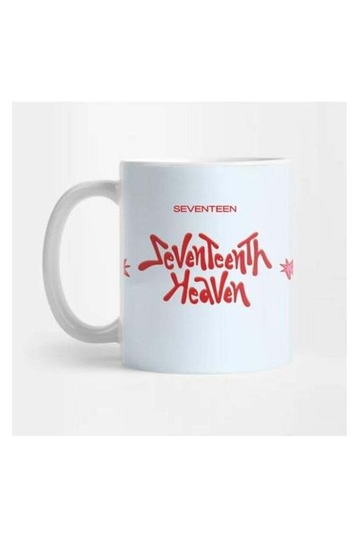 Generic seventeen coffee mug sky blue/white/red 11 ounces