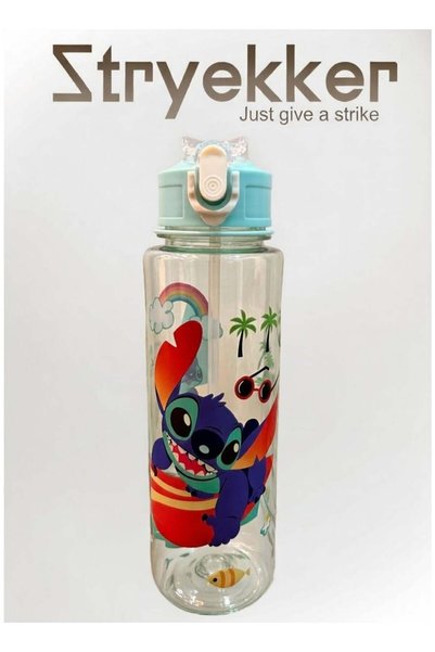 Generic Kids 1L Cartoon Water Bottle – Green Cartoon Design