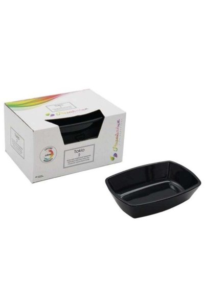 Generic 54663 Tokio Black Rectangular Plate 2 Pcs