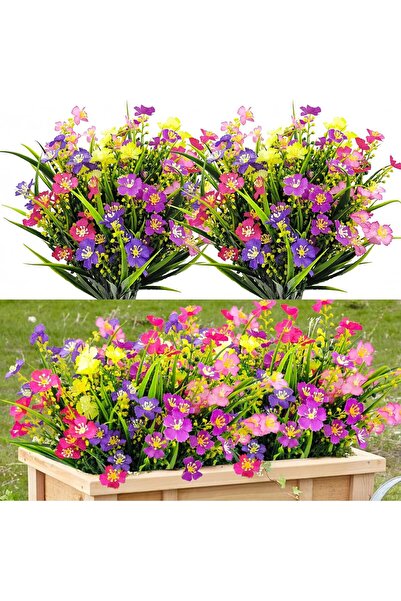 Generic Brand 6 Flori artificiale colorate de exterior, plante decorative pen...