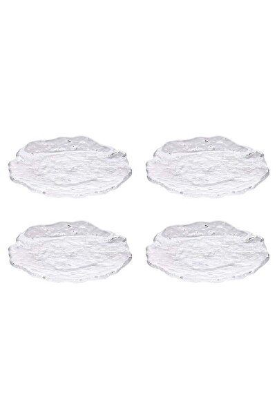 Generic 4-Piece Glass Dinner Plates Set，Dessert plate, Snack fruit plate, par...