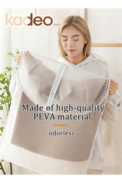 Generic 5PCS Dustproof Garment Bags for Hanging Clothes, 80×60cm Clear Clothe...