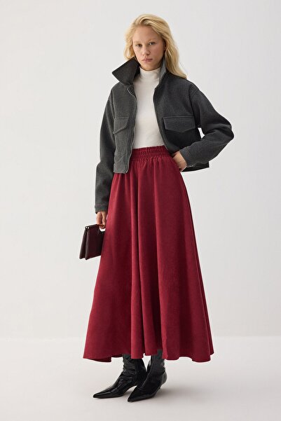 Touché Privé Suede Flared Skirt