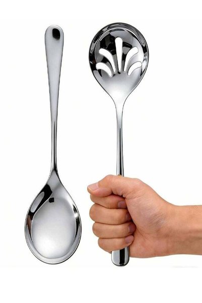Generic 2 PCS Extra Large Serving Spoons Set, 9.9 Inch Serving Spoon and Slot...