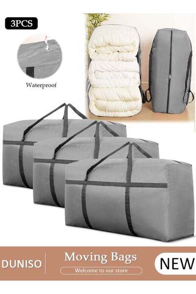 Generic 3-Piece Heavy-Duty Storage Bags With Zippers, Extra Large Durable Clo...