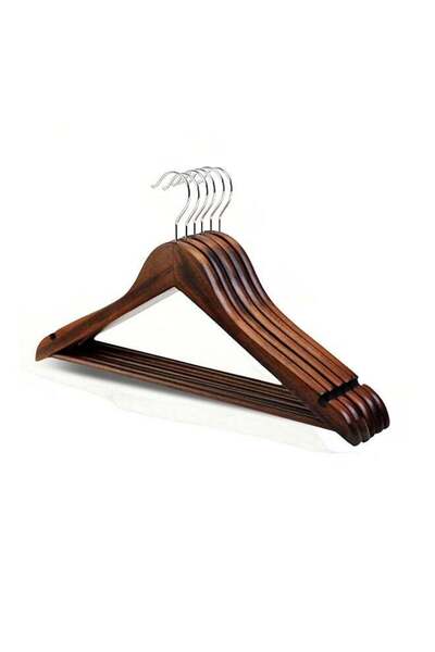 Generic Wooden Hangers 12 Pcs Set Brown 45cm