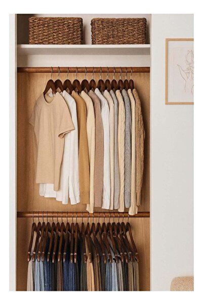 Generic Harmony Homes Wooden Hangers |Dark Brown Wood Clothes Hangers with No...