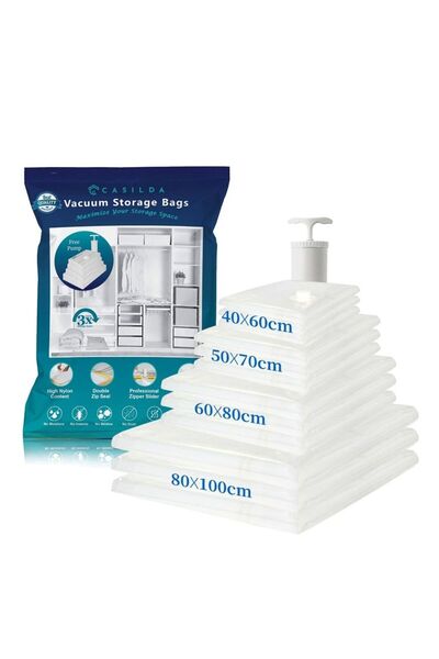 Generic Casilda Premium Vacuum Storage Bags with Hand Pump for Home, Travel S...