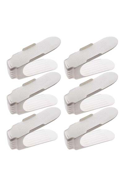 Generic 6 Piece Space Saving Shoe Organizer Set Grey 4.3X13.6X8.7inch
