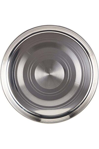 Generic RAJ STAINLESS STEEL SILVER TOUCH THALA DINNER PLATE, 40 CM Silver 41cm