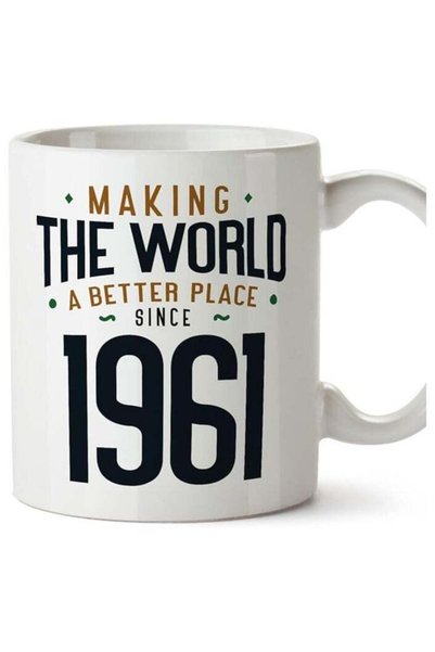 Generic 1961 Birthday Mug - in English - Making The World a Better Place - Fu...