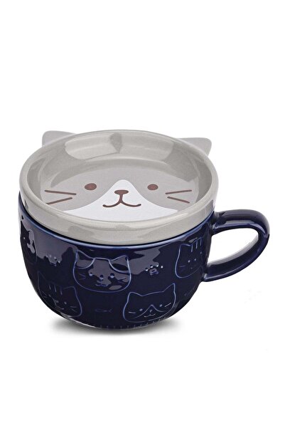 Generic Cute Ceramic Cat Coffee Mug with Lid,Kawaii Coffee Mugs or Tea Cups f...