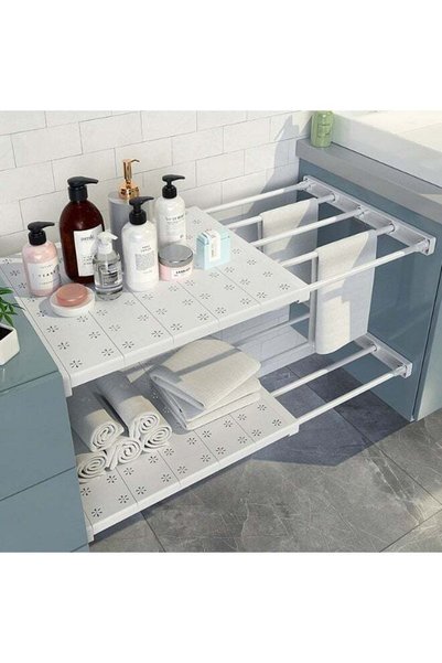 Generic 2-Pack Separator Shelf, Wardrobe Nail-Free Retractable Storage Partit...