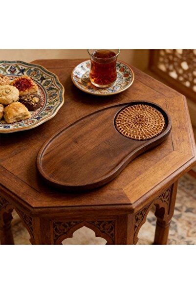 Generic Handmade Natural Acacia Wood Cashew Tray – Multi-Functional Serving P...