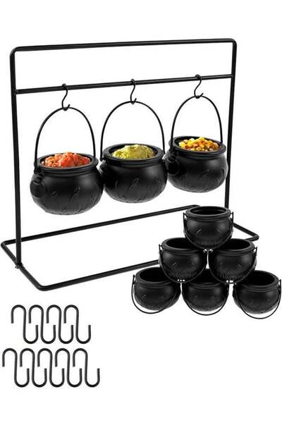 Generic Party Festival Decorations Set of 9 Witches Cauldron Serving Bowls on...