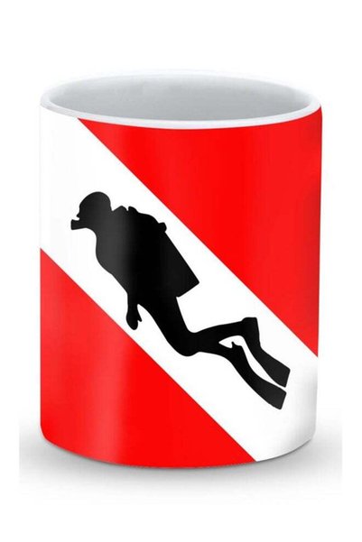 Generic Premium Diver Flag Designer Mug Red/White/Black