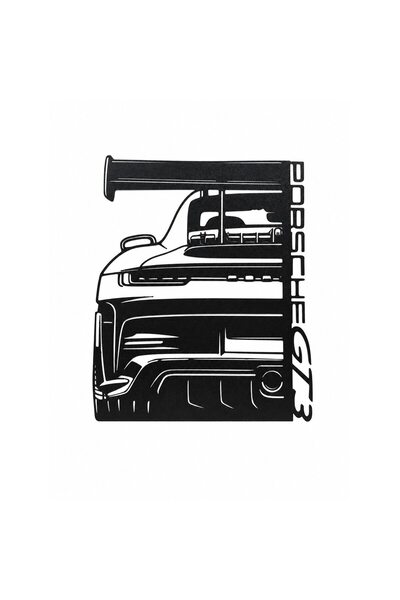 OEM Decorațiune de perete Porsche 911 GT3 cu spoiler, siluetă auto 3D, 14,9 x...