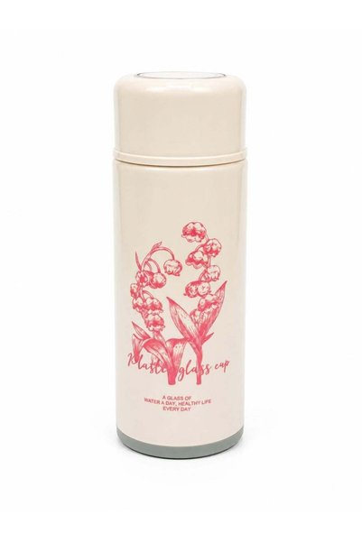 Generic 500ML Glass Water Bottle with Floral Print, Protective Sleeve, Leakpr...
