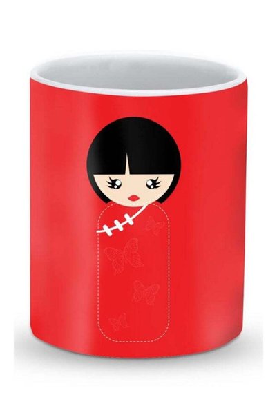 Generic Premium Chinese Doll Designer Mug Red/Black