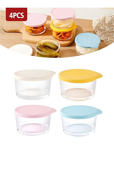 Generic 4-Piece Set Transparent Glass Bowls with Lids - Versatile Usage for P...