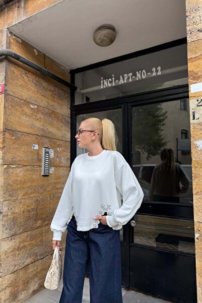 lizge giyim Etegi Stone Detail Sweatshirt
