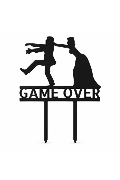 OEM Topper pentru tortul de nuntă „Game Over” – Decorațiune amuzantă cu miri,...